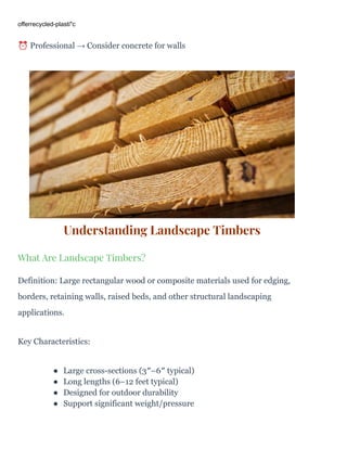 Complete Guide to Choosing and Installing Landscape Timbers: Types ...