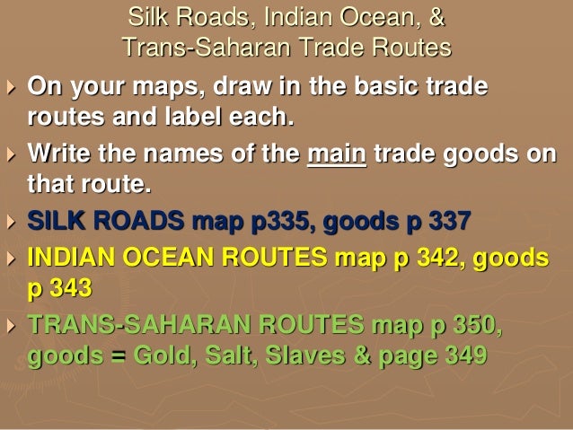 Land, sea, and sand trade