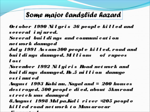 Landslide causes, effects, controls | PPT