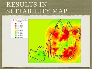 RESULTS IN
SUITABILITY MAP
 