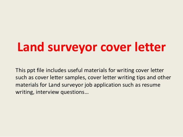 Sample land surveyor cover letter