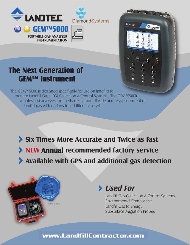 Landtec GEM5000 Diamond PORTABLE GAS ANALYZER INSTRUMENTATION