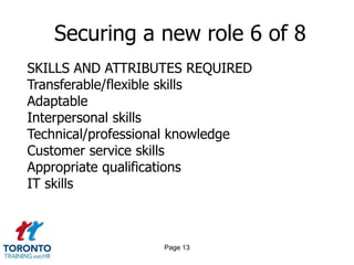 Page 11<br />Securing a new role 4 of 8<br />REASONS FOR STAYING WITH THE CURRENT EMPLOYER<br />I trust the senior managem...