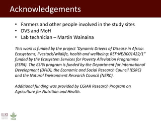 Land use, biodiversity changes and the risk of zoonotic diseases: Findings from a cross-sectional study in Tana River County, Kenya