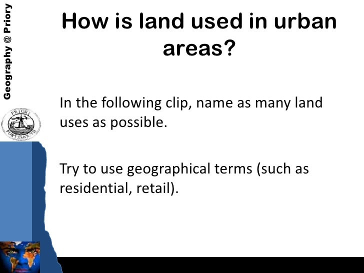 Land use in an urban area