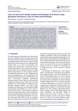 Land use land cover change analysis and detection of its drivers using ...