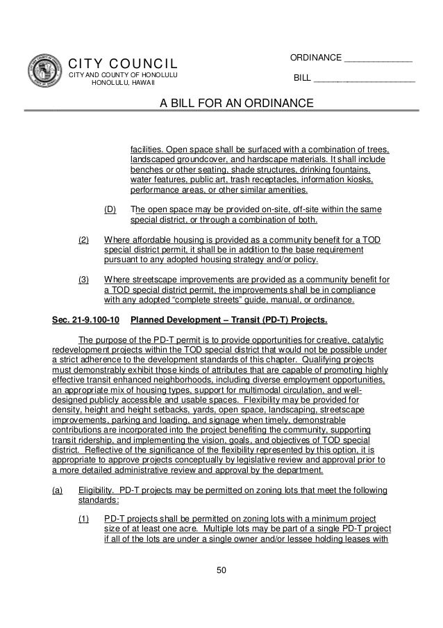 Honolulu land use ordinance amendment
