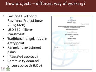 Land use and tenure in pastoral and agro-pastoral production systems