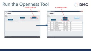 Run the Openness Tool3. Load Excel File 4. Generate Project
 
