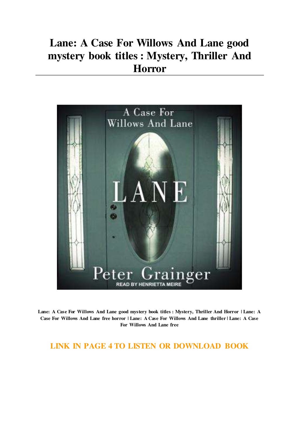 the mystery of black hollow lane 3