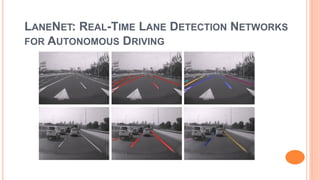 LANENET: REAL-TIME LANE DETECTION NETWORKS
FOR AUTONOMOUS DRIVING
 