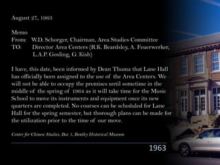 Lane Hall History