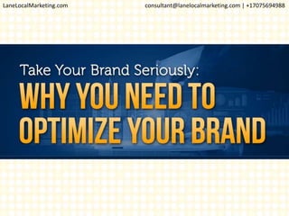 LaneLocalMarketing.com consultant@lanelocalmarketing.com | +17075694988
 