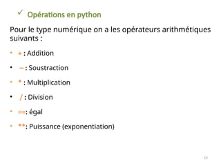 Operateur Python langage de progra python power point presentation | PPTX