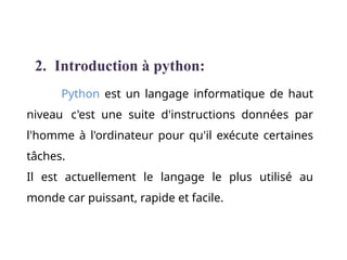 langage de progra python power point presentation | PPTX