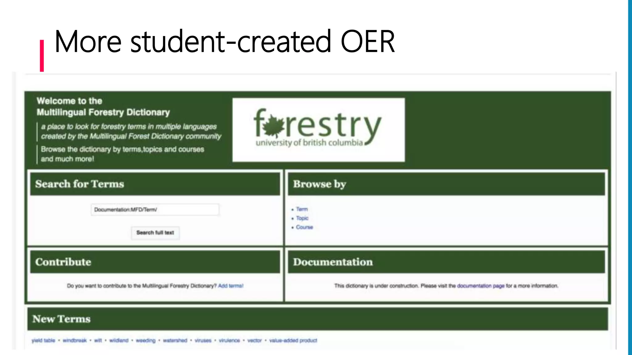 More student-created OER
 