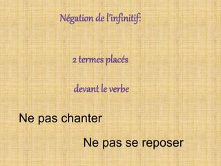 Ne pas chanter
Ne pas se reposer
 