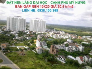 Bán đất Làng Đại Học Nhà Bè.DT 10X20.Gía 20tr5.LH 0938.100.368