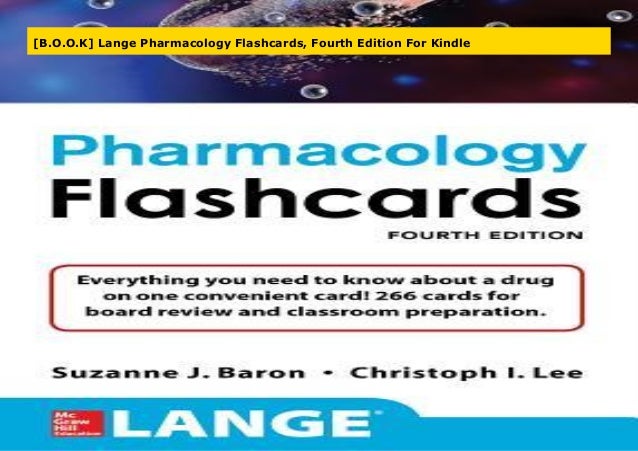 B O O K Lange Pharmacology Flashcards Fourth Edition For Kindle