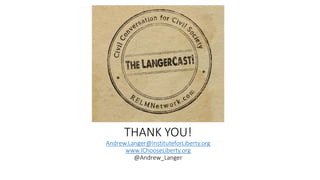 THANK YOU!
Andrew.Langer@InstituteforLiberty.org
www.IChooseLiberty.org
@Andrew_Langer
 