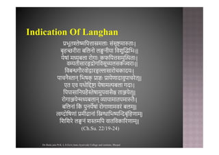 Langhan  therapy - a unique ayurvedic treatment principle Slide 10