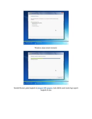 Langkah Langkah Cara Install ulang Windows 7 | PDF