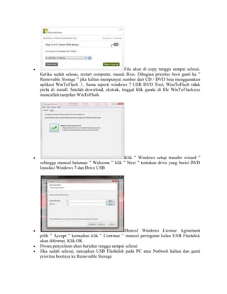 Langkah Langkah Cara Install ulang Windows 7 | PDF
