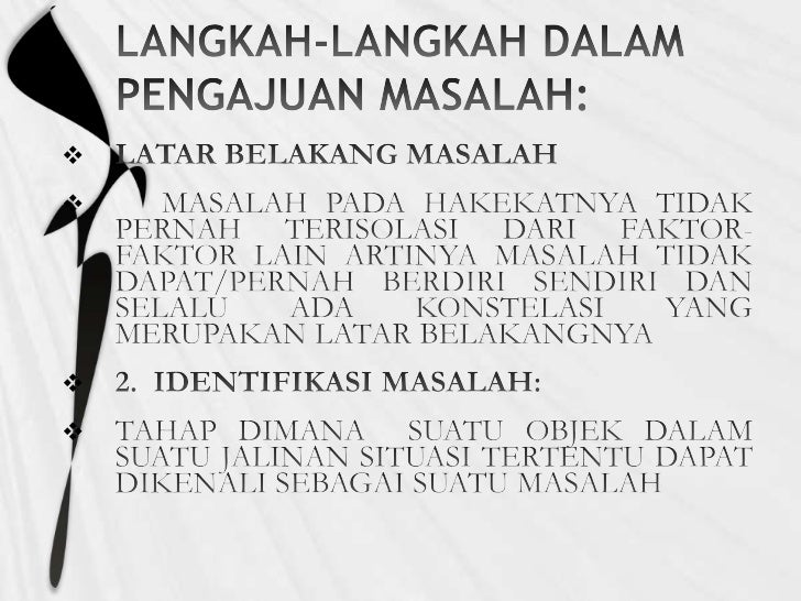 Langkah langkah dalam pengajuan masalah