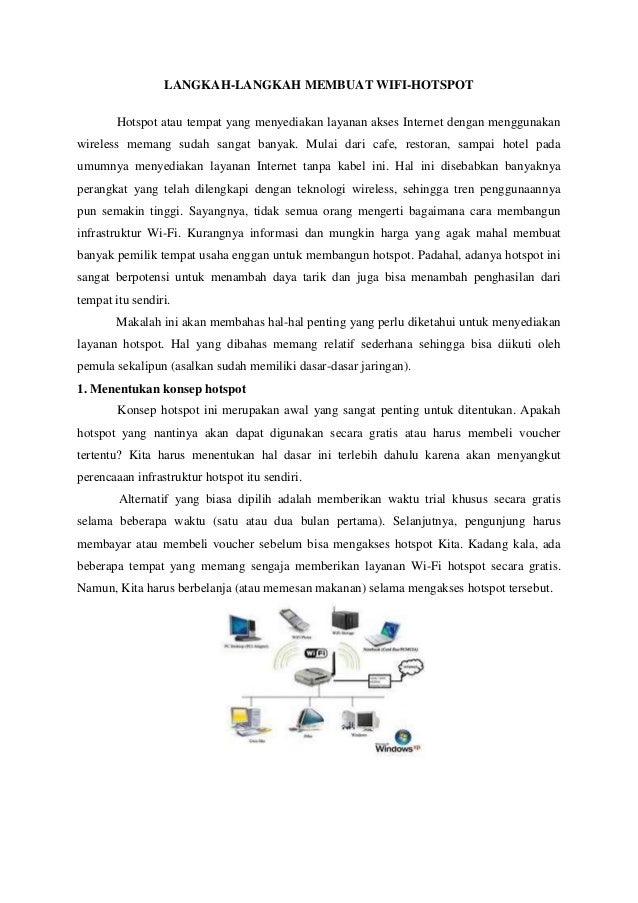 Langkah Langkah Membuat Wifi Hotspot