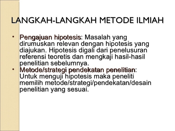 Langkah Langkah Metode Ilmiah