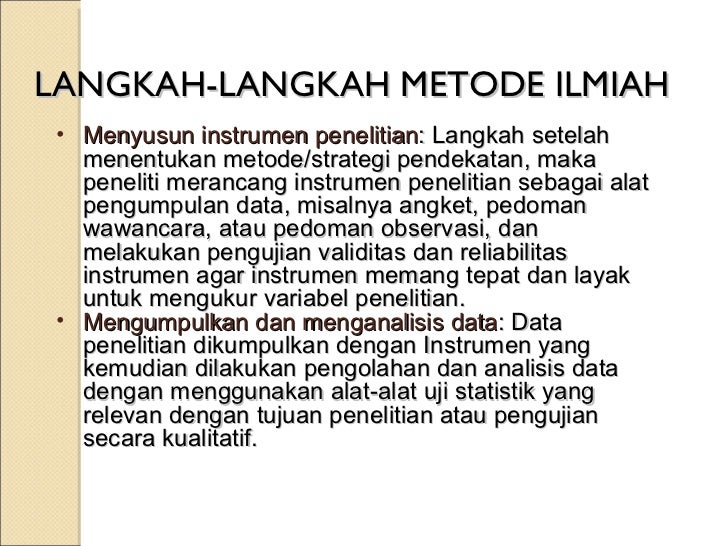 Langkah Langkah Metode Ilmiah