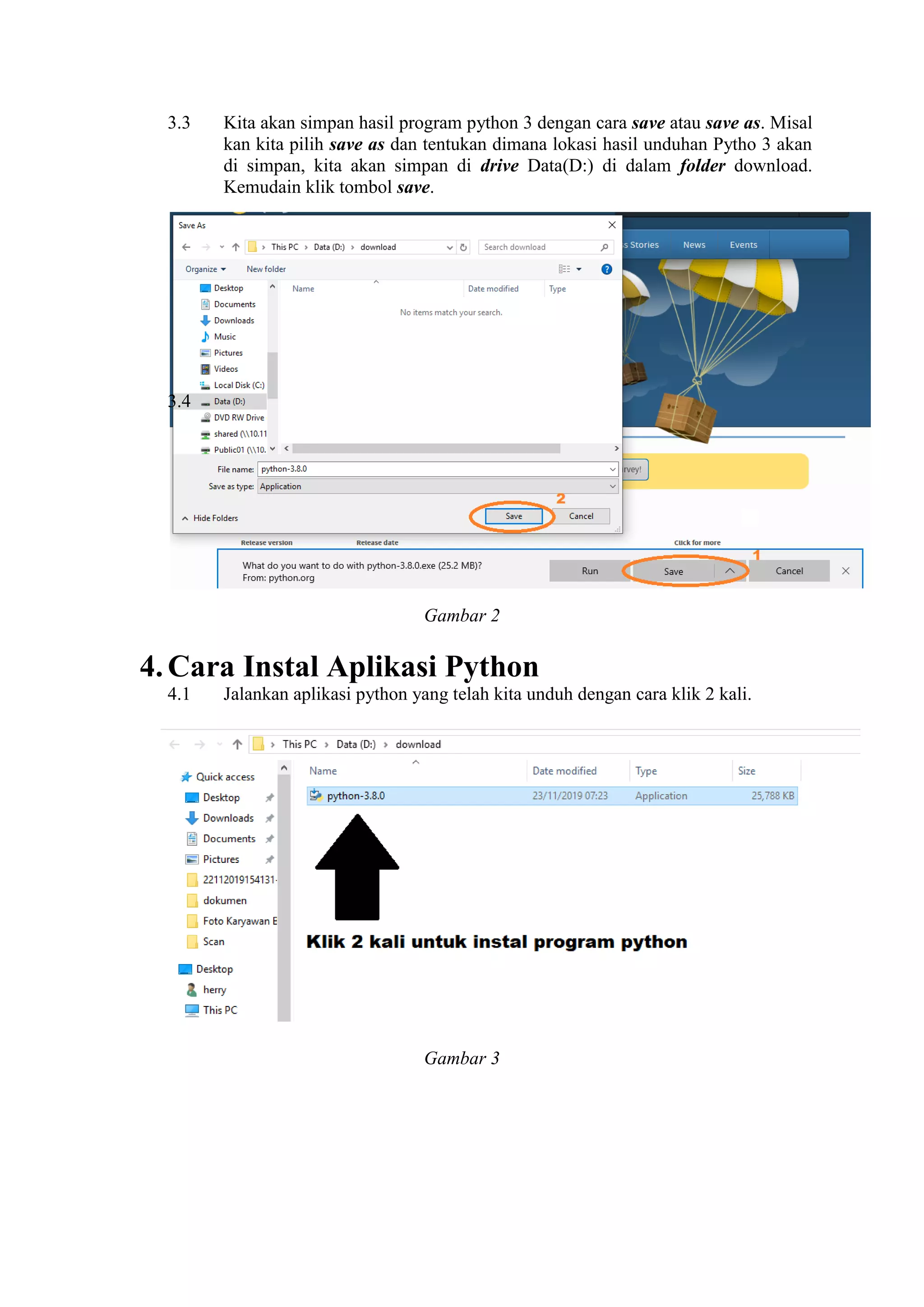 Langkah langkah untuk menginstal program python 3 pada sistem operasi ...
