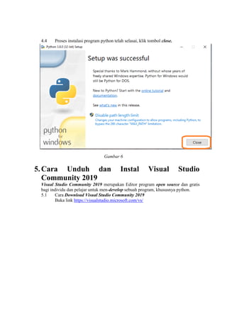 Langkah langkah untuk menginstal program python 3 pada sistem operasi ...