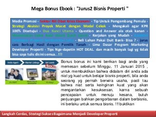 Mega Bonus Ebook : "Jurus2 Bisnis Properti "
Media Promosi - Sektor Riil Obat Krisis Ekonomi - Tip Untuk Pemgembang Pemula...