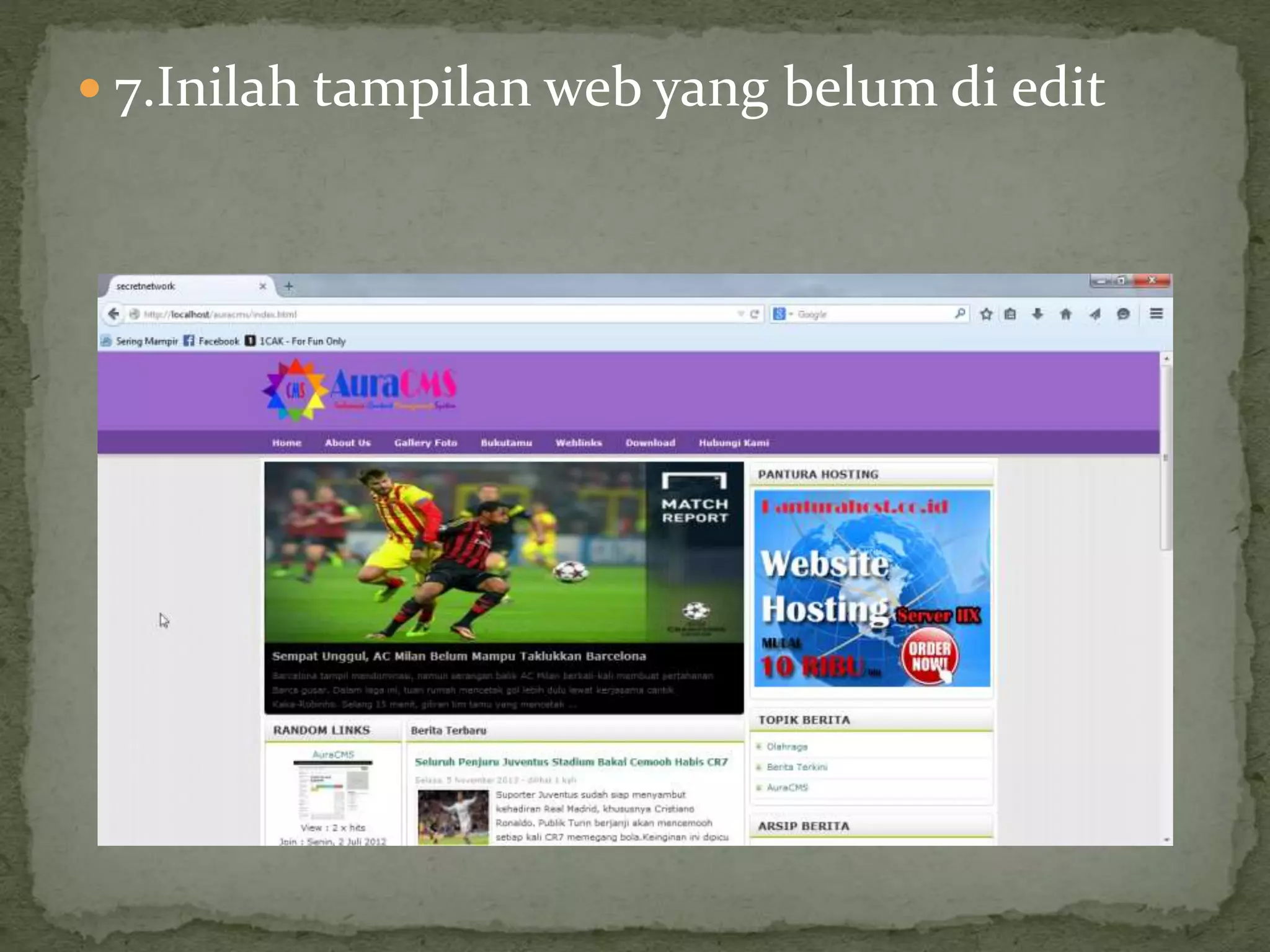  7.Inilah tampilan web yang belum di edit
 