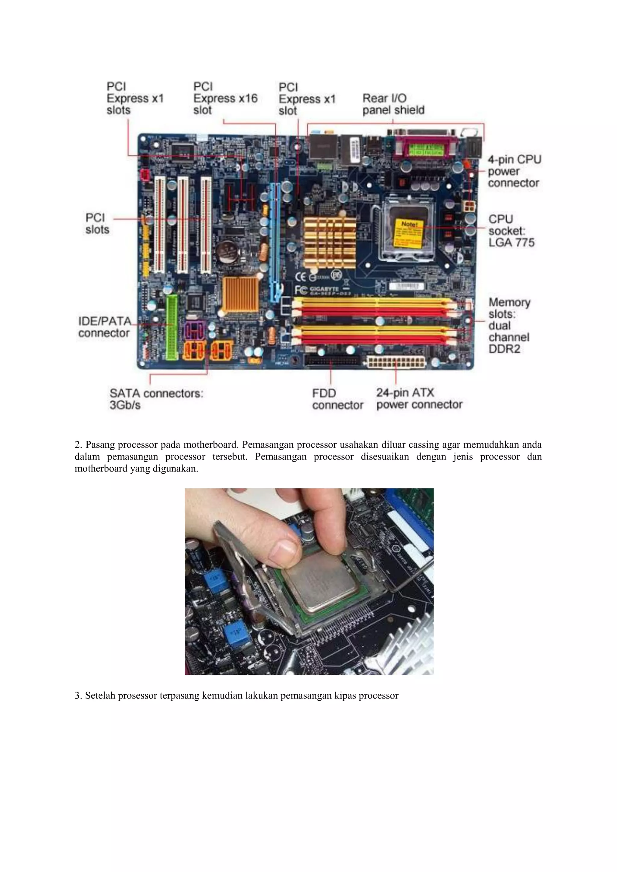 Langkah langkah merakit pc beserta gambarnya | DOCX