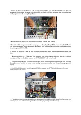 Langkah langkah merakit pc beserta gambarnya | DOCX