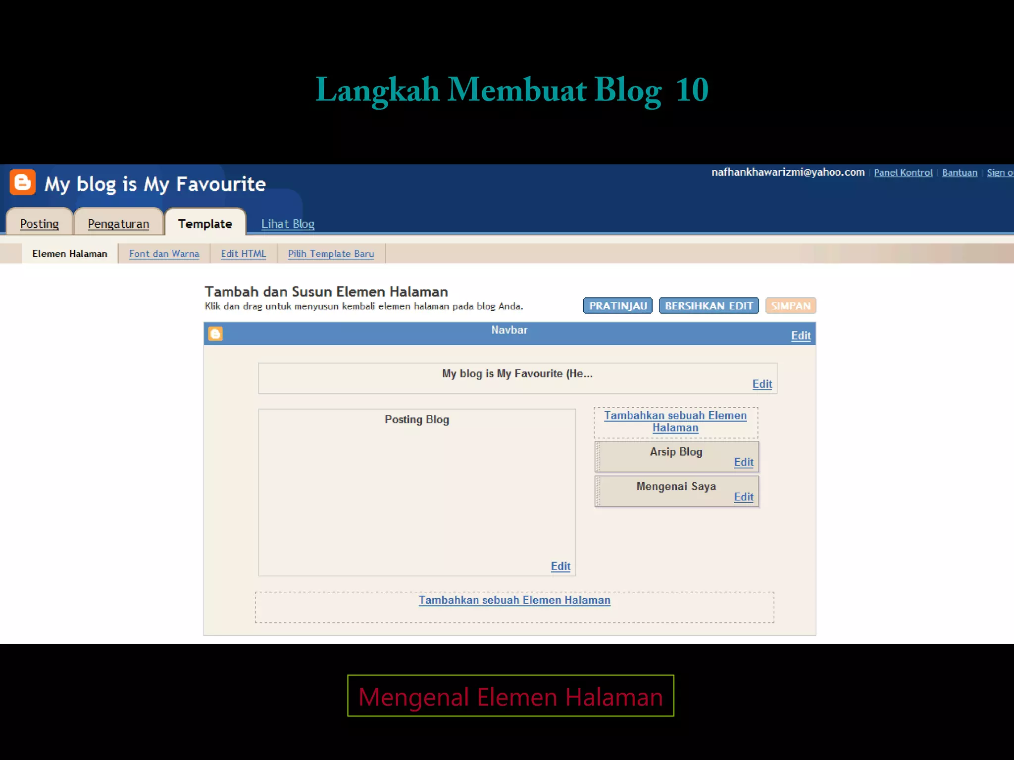 Langkah Membuat Blog 10




  Mengenal Elemen Halaman
 