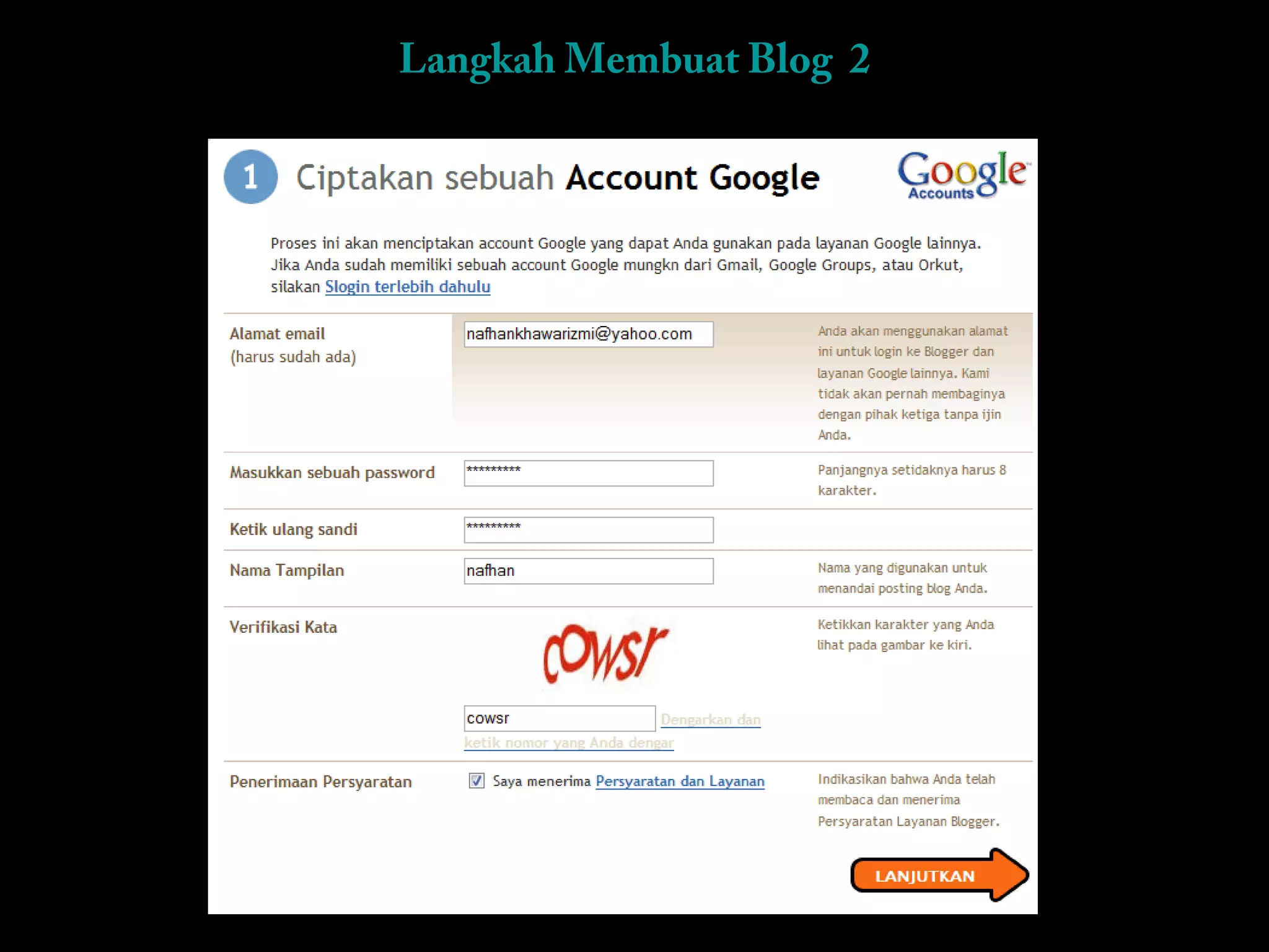 Langkah Membuat Blog 2
 
