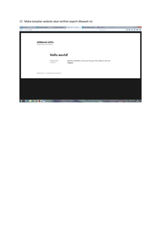 17. Maka tampilan website akan terlihat seperti dibawah ini.
 