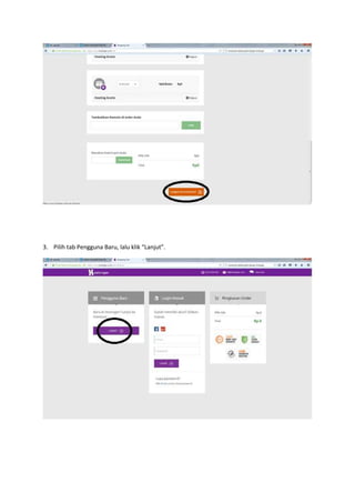 3. Pilih tab Pengguna Baru, lalu klik “Lanjut”.
 