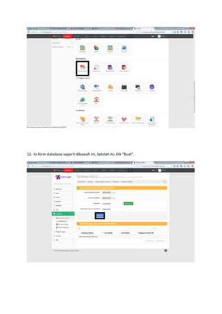 12. Isi form database seperti dibawah ini, Setelah itu klik “Buat”.
 