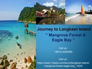 Journey to Langkawi Island
“ Mangrove Forest &
Eagle Bay ”
Call us :
+6012-4250469
Visit us :
https://www.1dasia.com/tours/langkawi-island-
mangrove-forest-eagle-bay_1224/
 