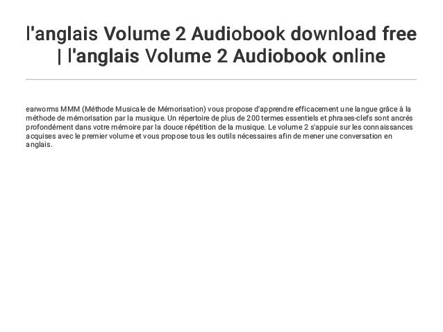 L Anglais Volume 2 Audiobook Download Free L Anglais Volume 2 Audio