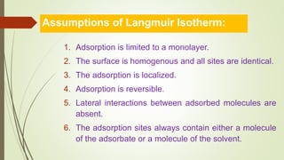 Langmuir Adsorption Isotherm | PPTX