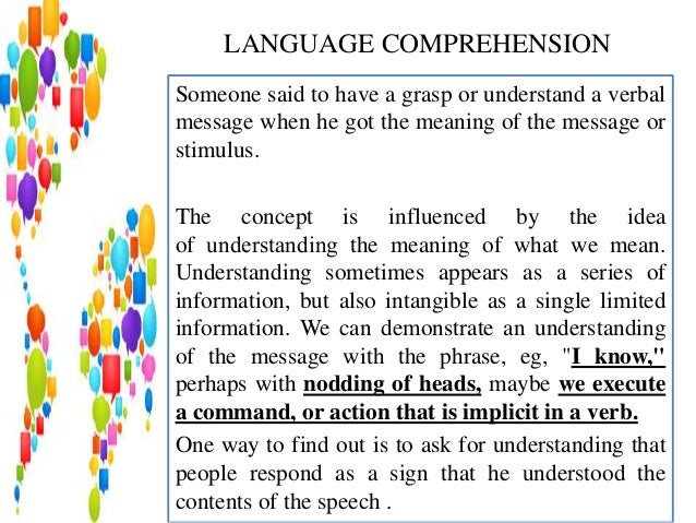 Production And Comprehension Process Of Language
