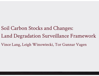 Lang Soil carbon: Land Degradation Surveillance Framework