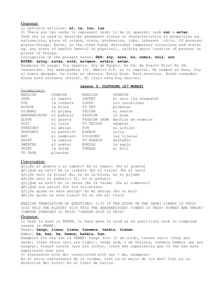 Learning spanish language