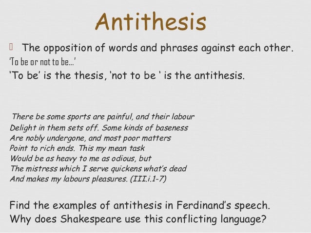 Antithesis Sentence Examples