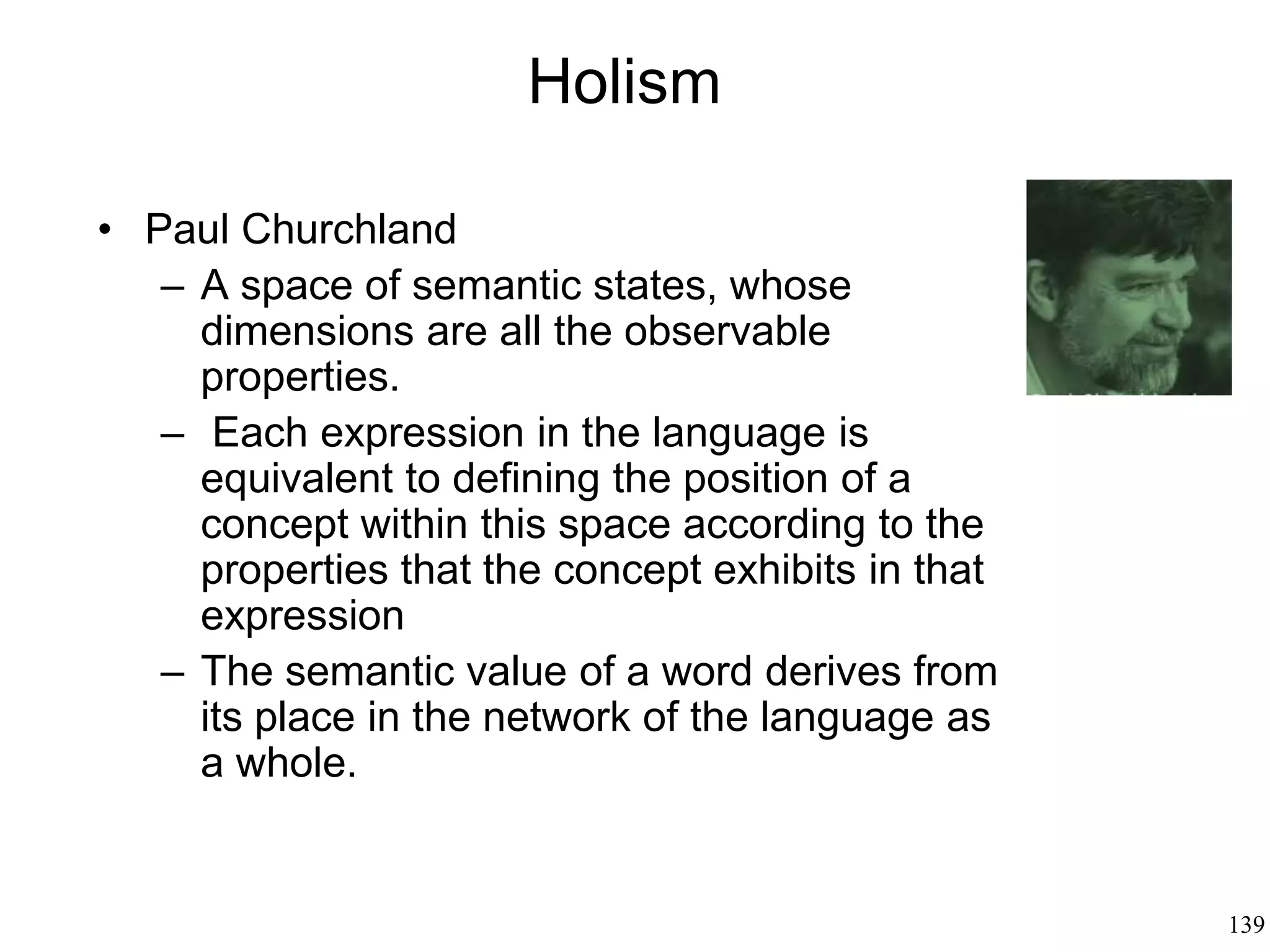 139
Pragmatics: Why We Speak
• Jerome Bruner (1986)
– Human psychology is the key
element of the latter
– Human civilization has developed
sophisticated analyses of how to
think in the paradigmatic way (for
example, mathematical Logic), but
has little to say about how to think in
the narrative way (how to write good
stories)
 